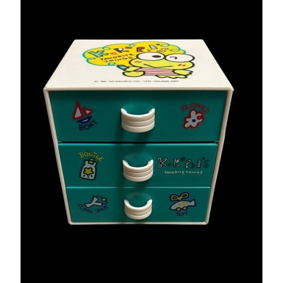 RARE Vintage 1995 Sanrio Keroppi 3 Chest Drawer, READ - Picture 1 of 16